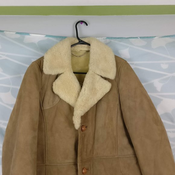 Designed in Canada, Lamb Leather Lined Shearling Coat, Fur Coat,  sz 36/S - Picture 2 of 9